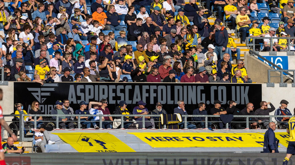 Disabled supporters at the Kassam Stadium