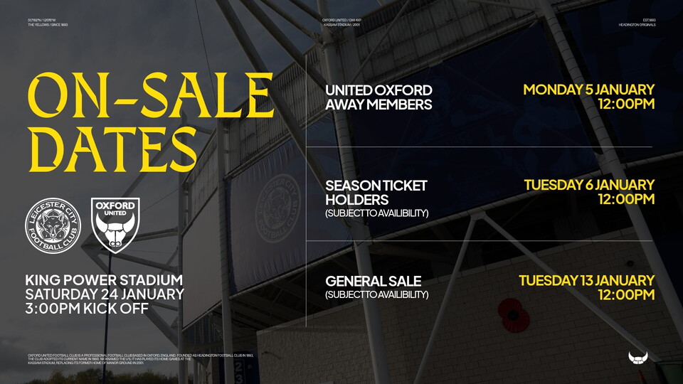 Leicester Ticket Details