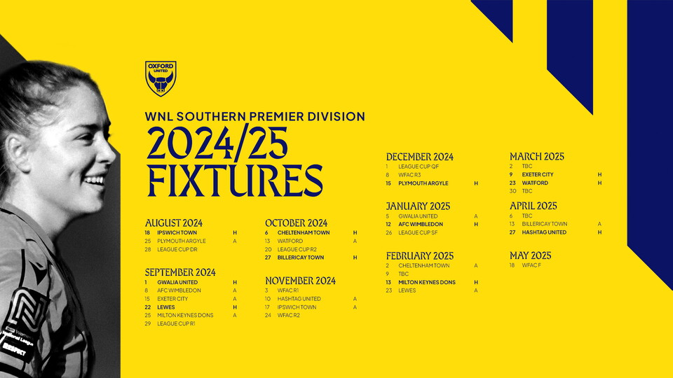 Women's Fixtures Released